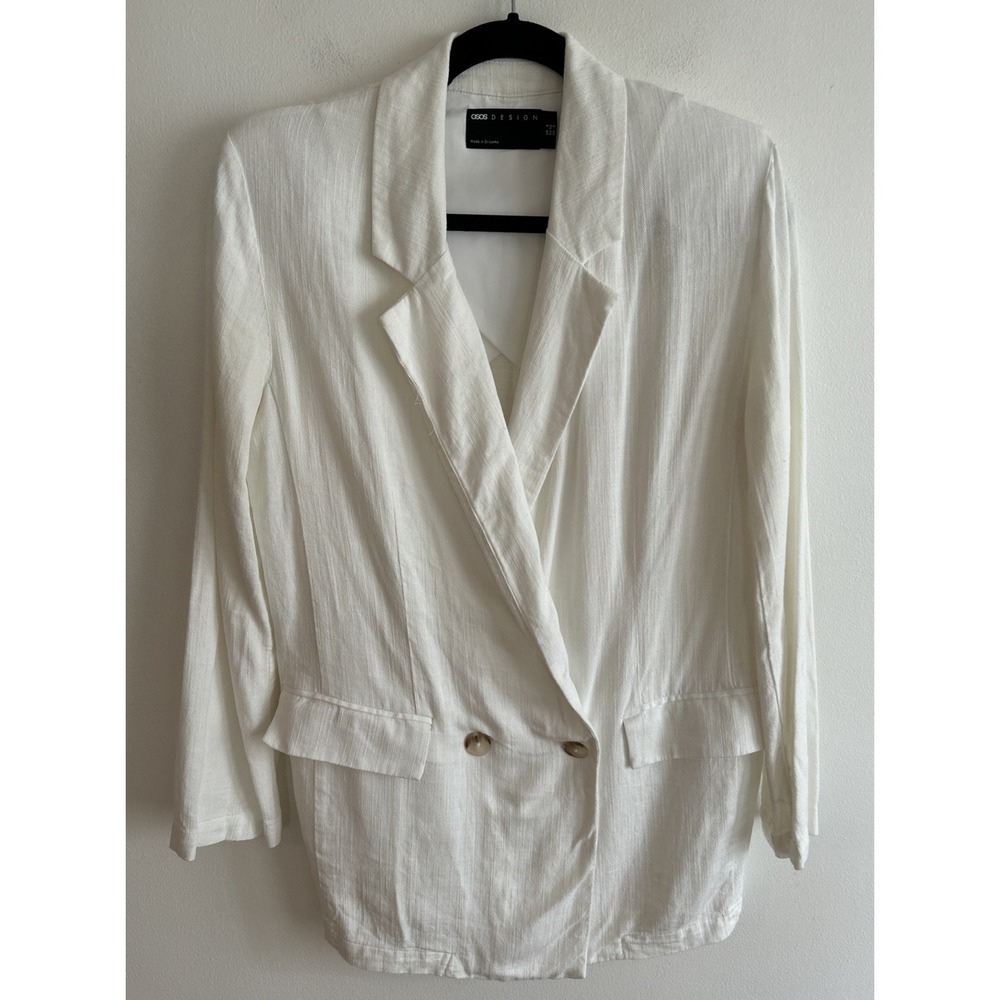ASOS Design Linen‎ Blend Double Breasted Lightweight Blazer Women's Size 0